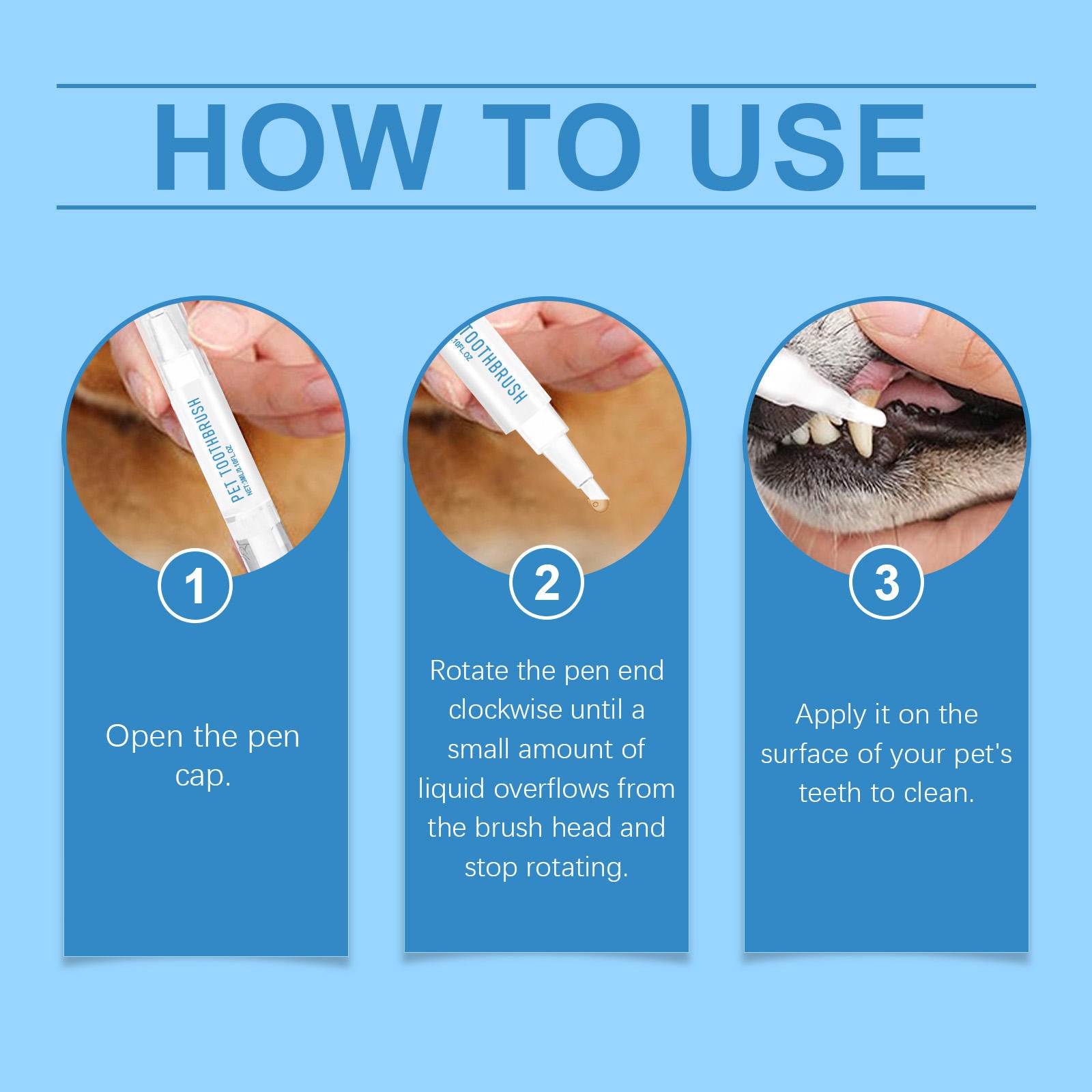 Dog & Cat Toothbrush Pen for Fresh Breath