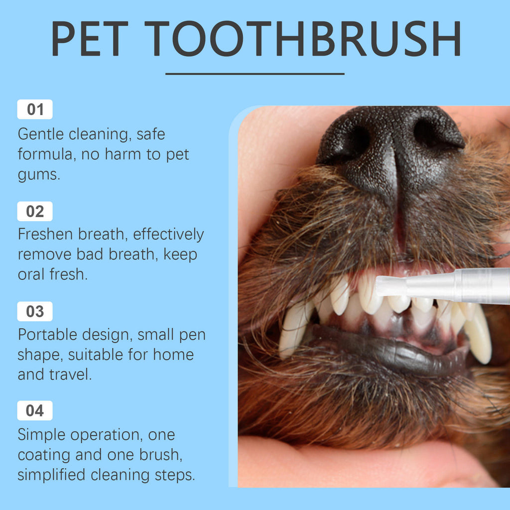 Dog & Cat Toothbrush Pen for Fresh Breath