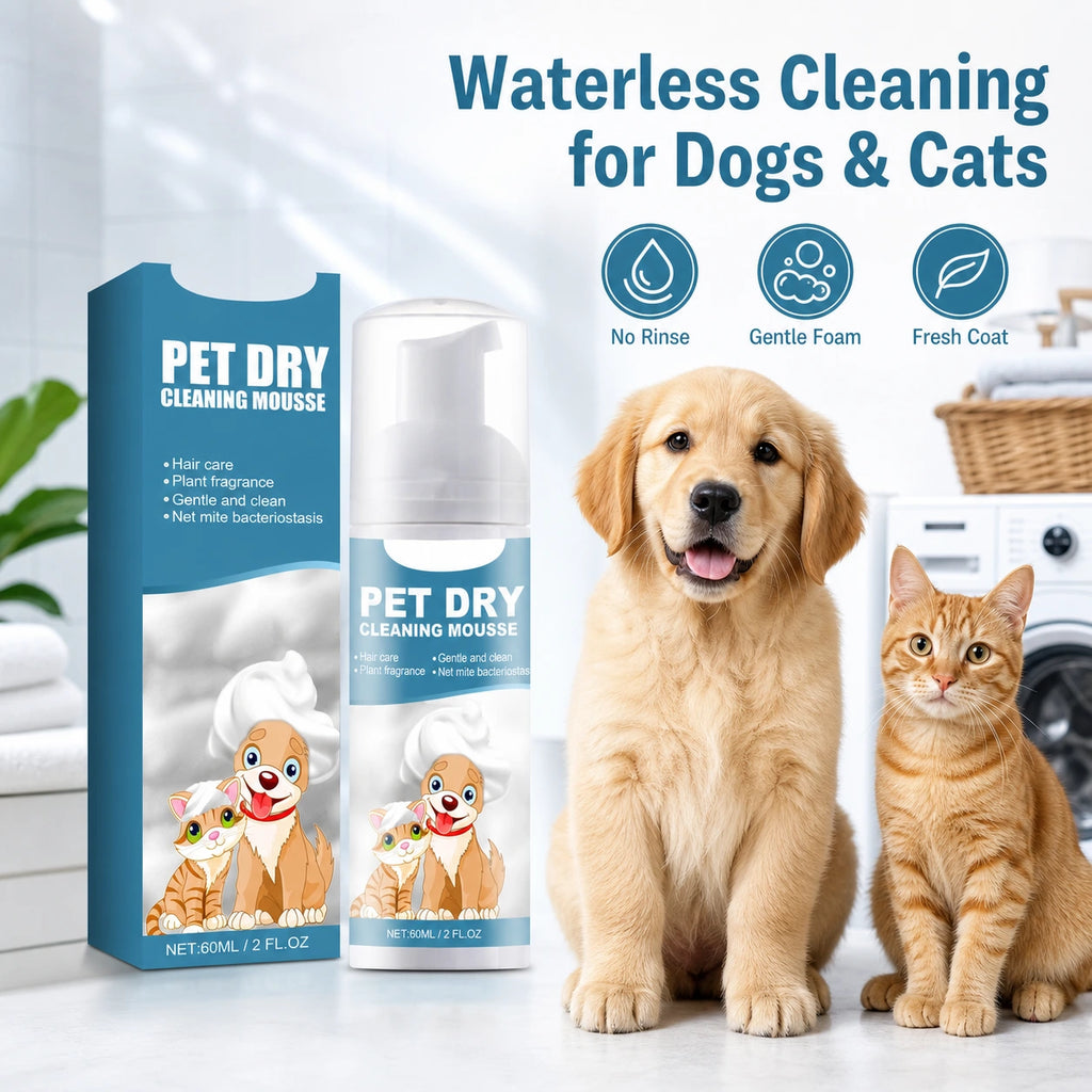 Waterless dog and cat cleaning mousse product packaging image