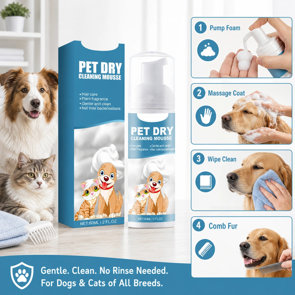 Waterless dog and cat cleaning mousse size image