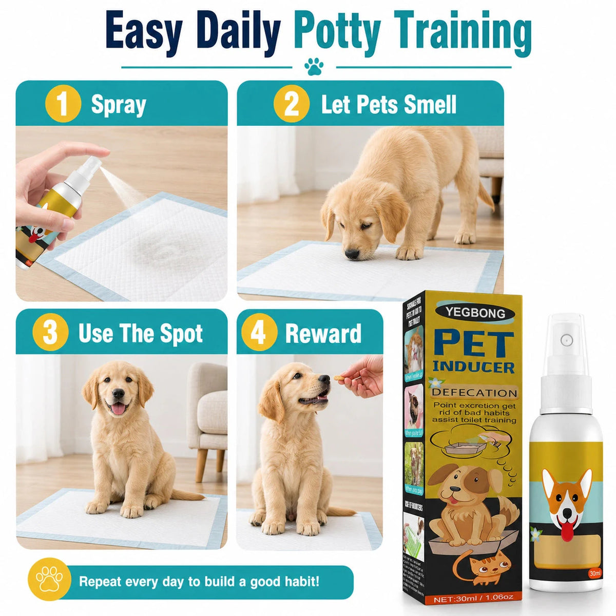 YEGBONG Dog & Cat Potty Training Attractant and Odor Spray