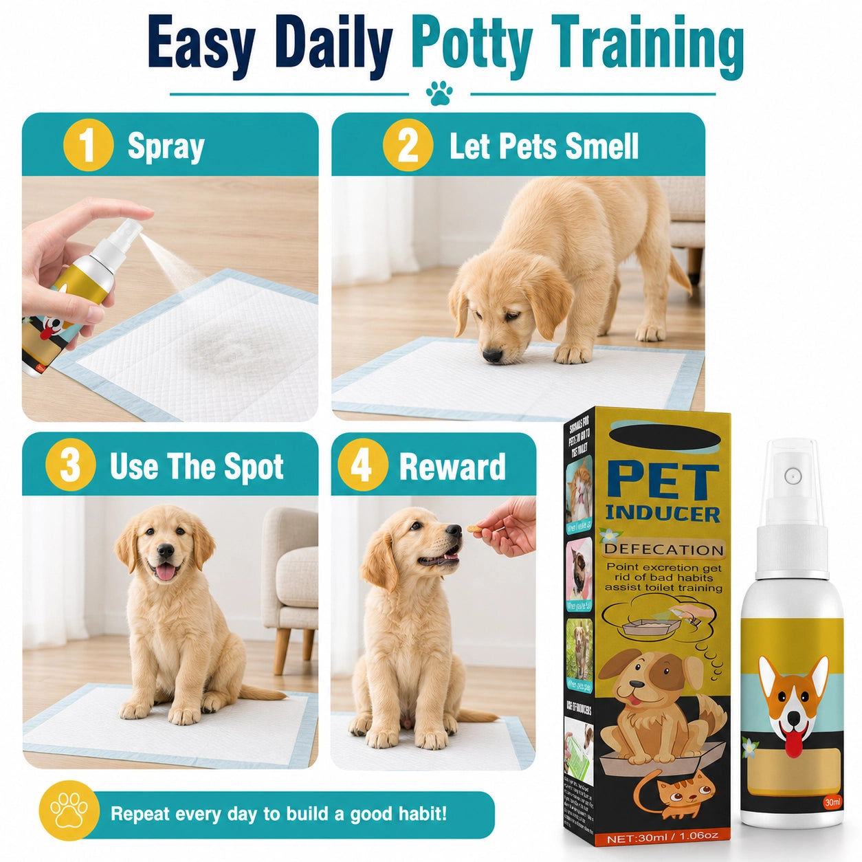 Dog and cat potty training spray benefit image