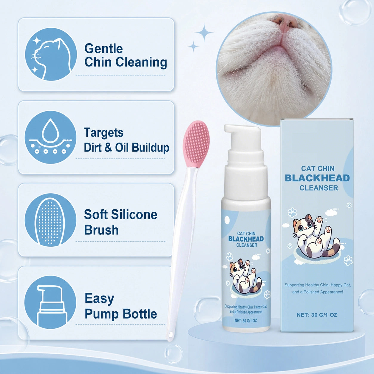 Cat chin acne cleaning kit for blackheads benefit image