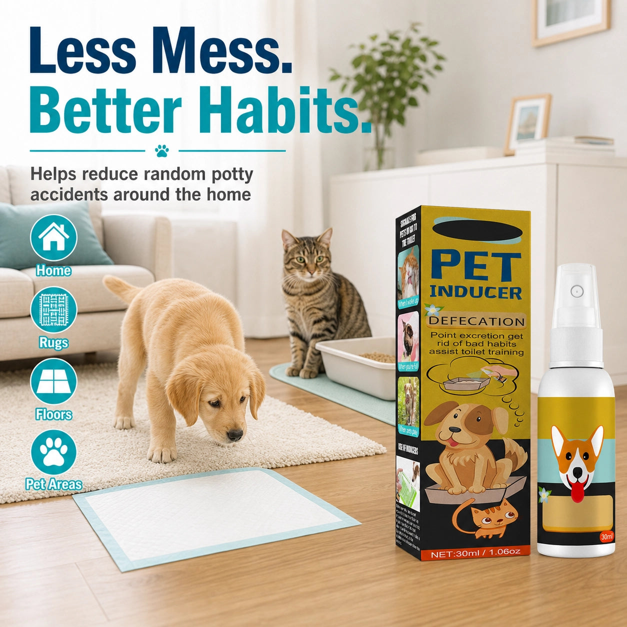 Dog and cat potty training spray size image