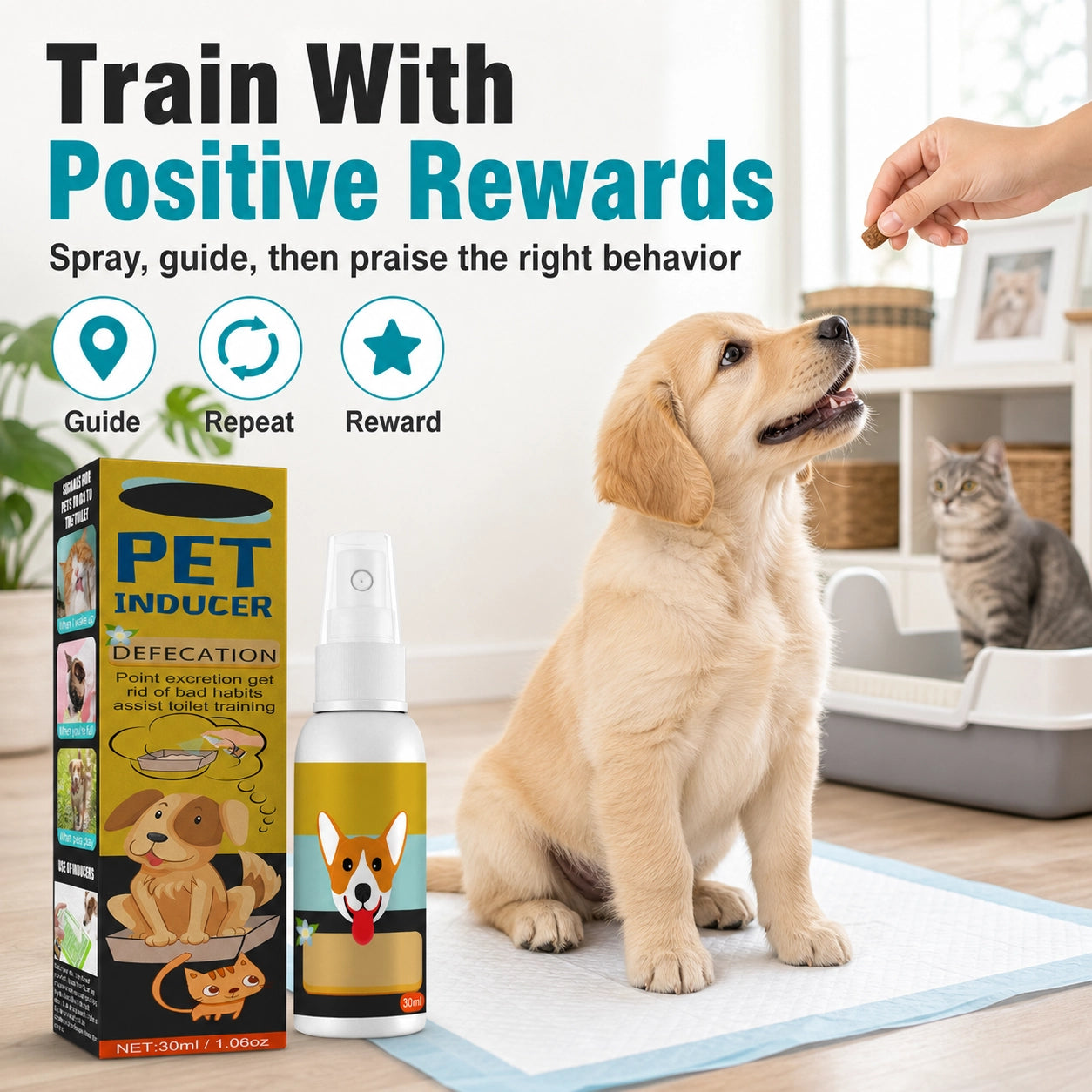 Dog and cat potty training spray product detail image