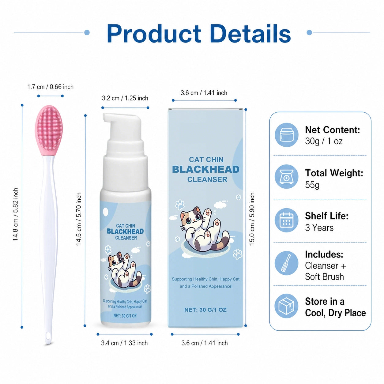 Cat chin acne cleaning kit for blackheads size image