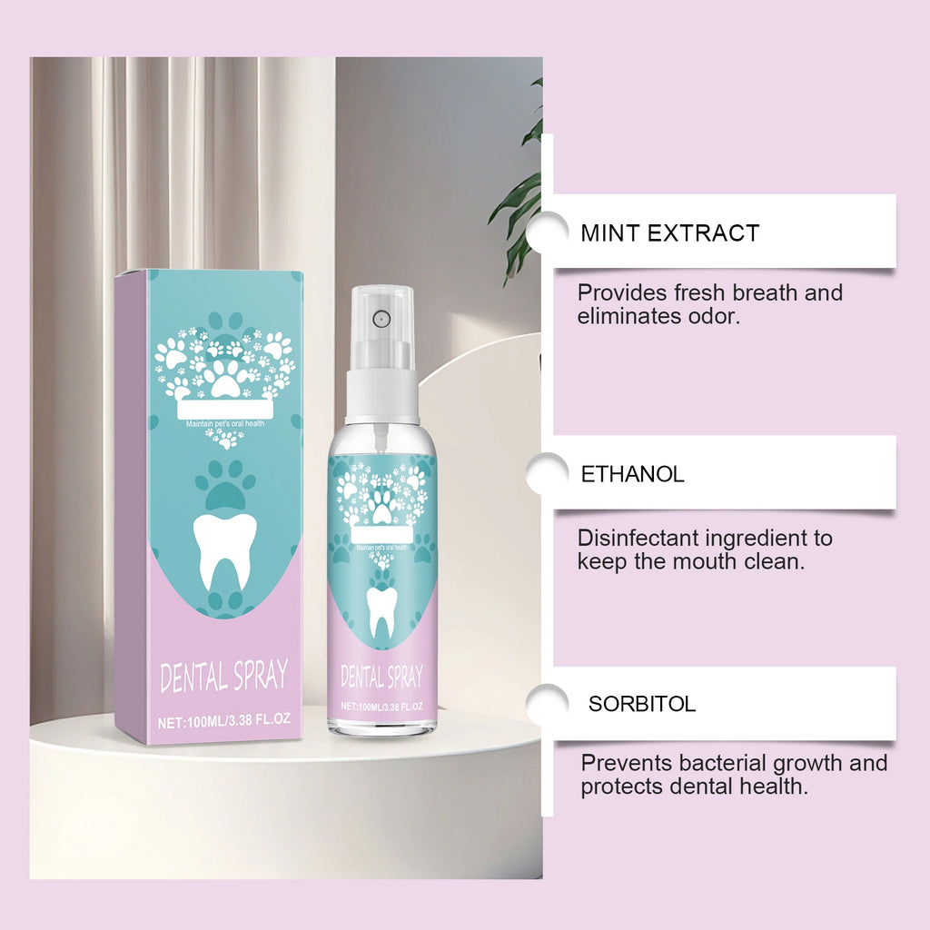 Pet Teeth Stain Remover Spray for Dogs & Cats