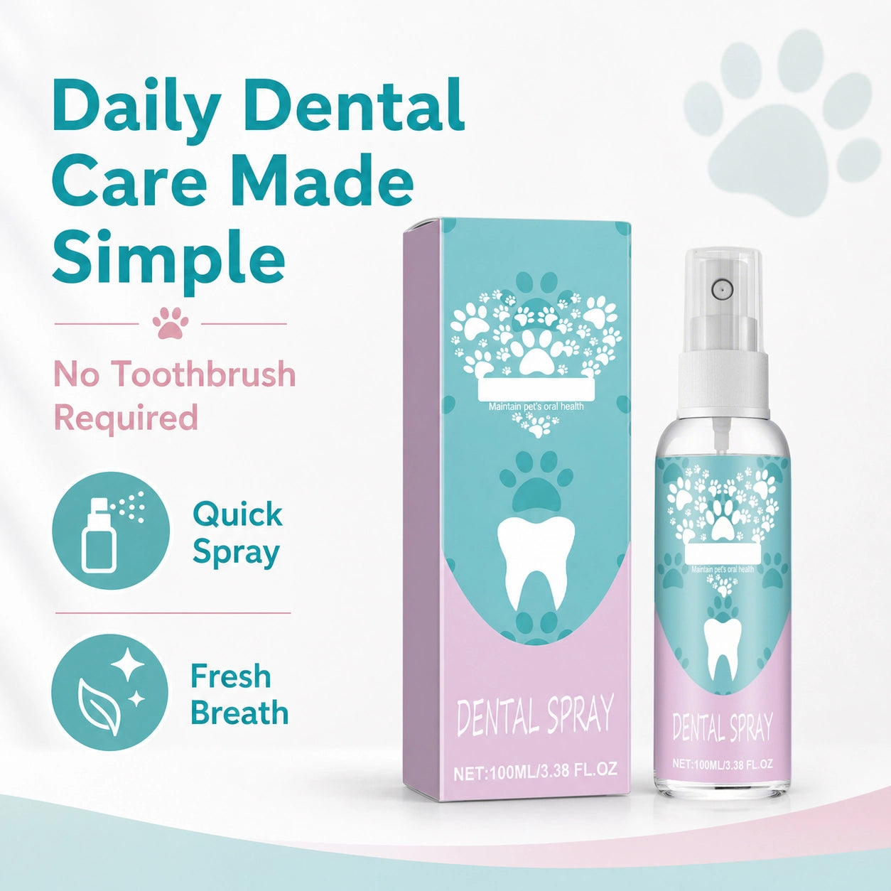 Pet teeth stain remover spray for dogs and cats usage image