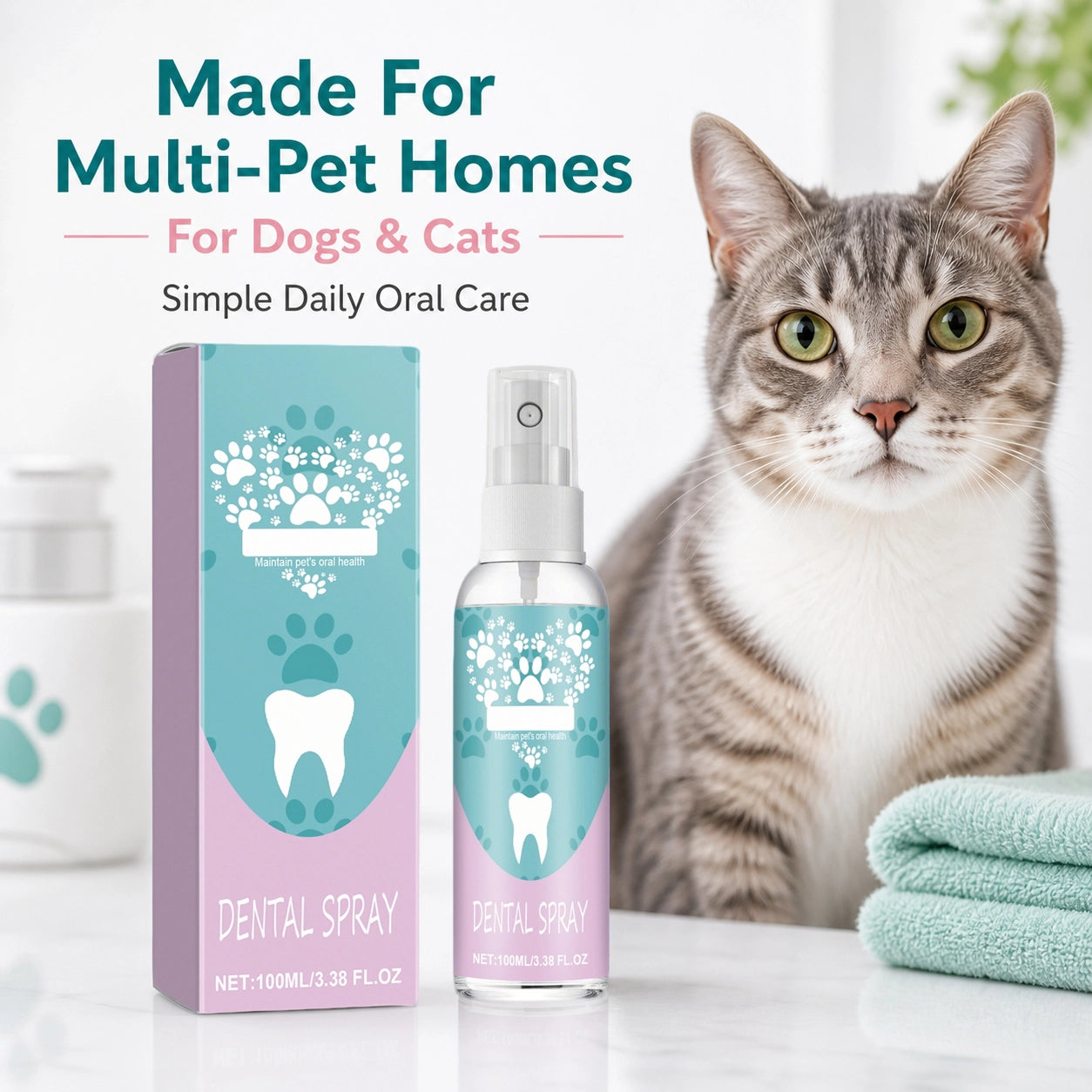 Pet teeth stain remover spray for dogs and cats size image